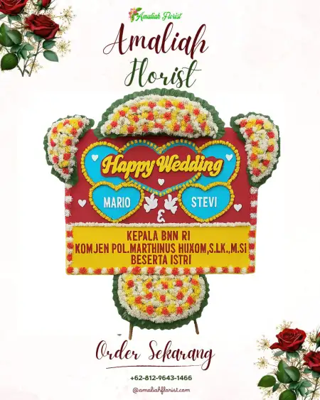 Papan Bunga Pernikahan Lesmana